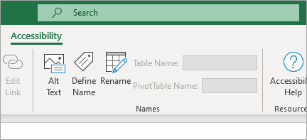 Shows accessibility excel 2021